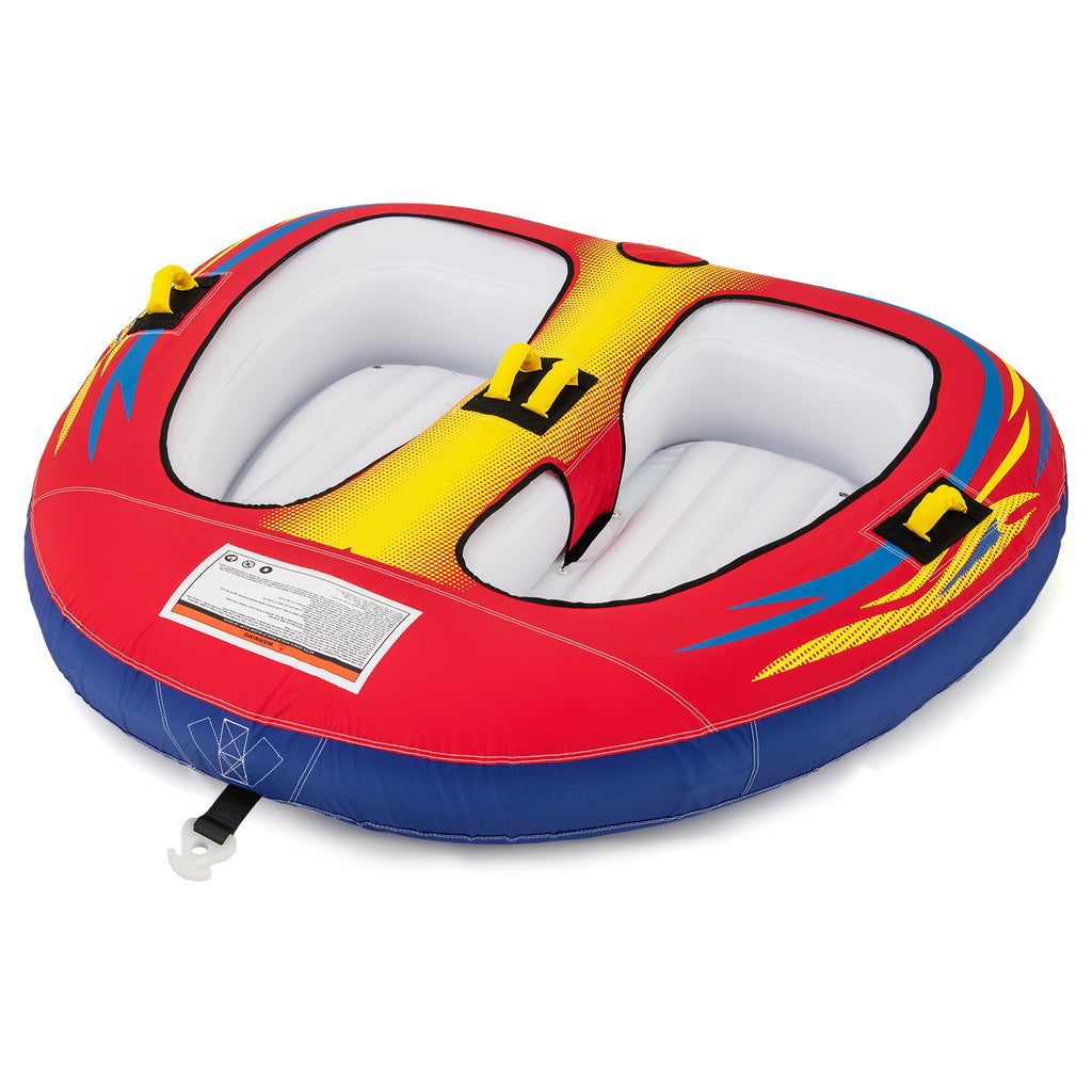 2 Person Inflatable Towable Tube for Boating with Drainage - Style 1