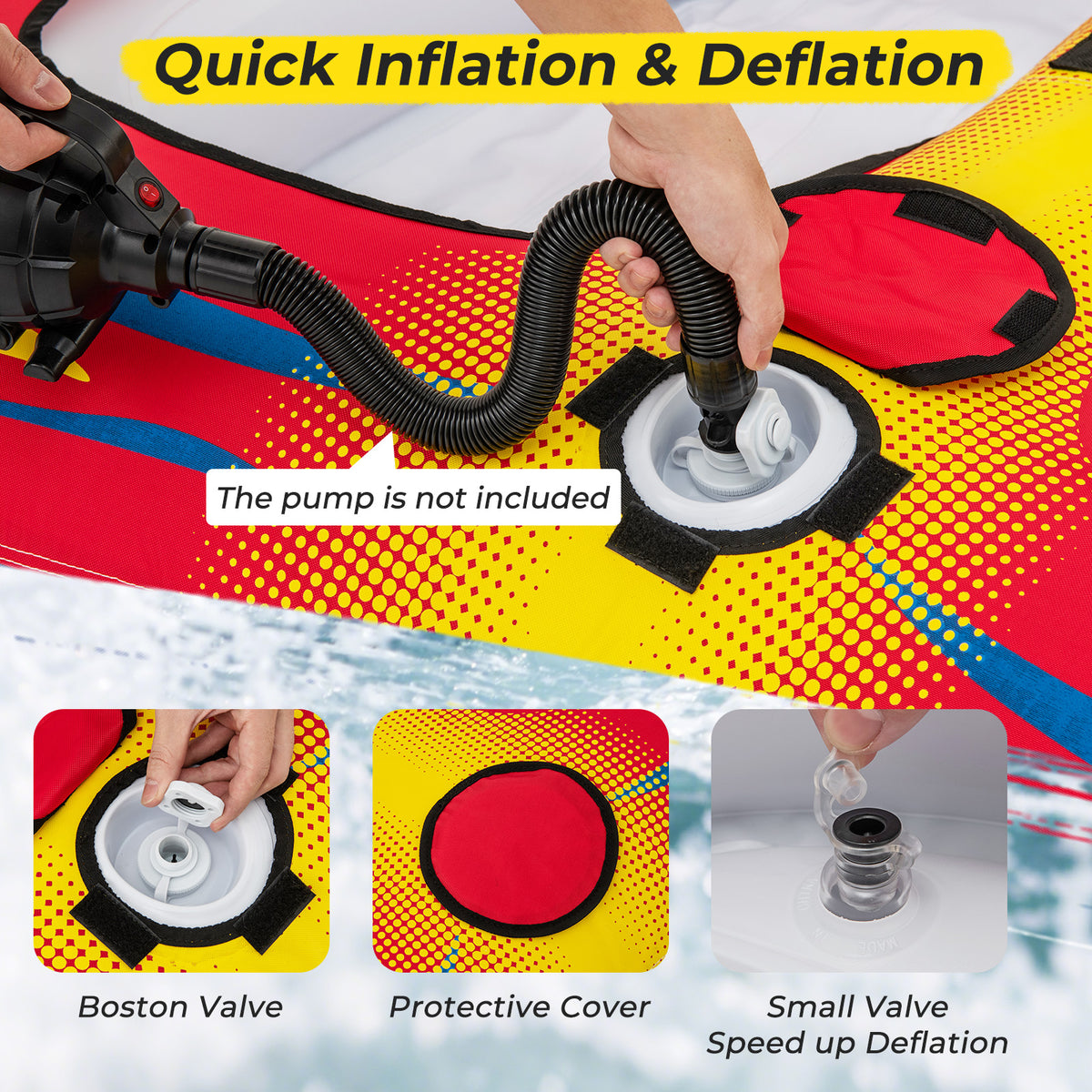 2 Person Inflatable Towable Tube for Boating with Drainage - Style 1