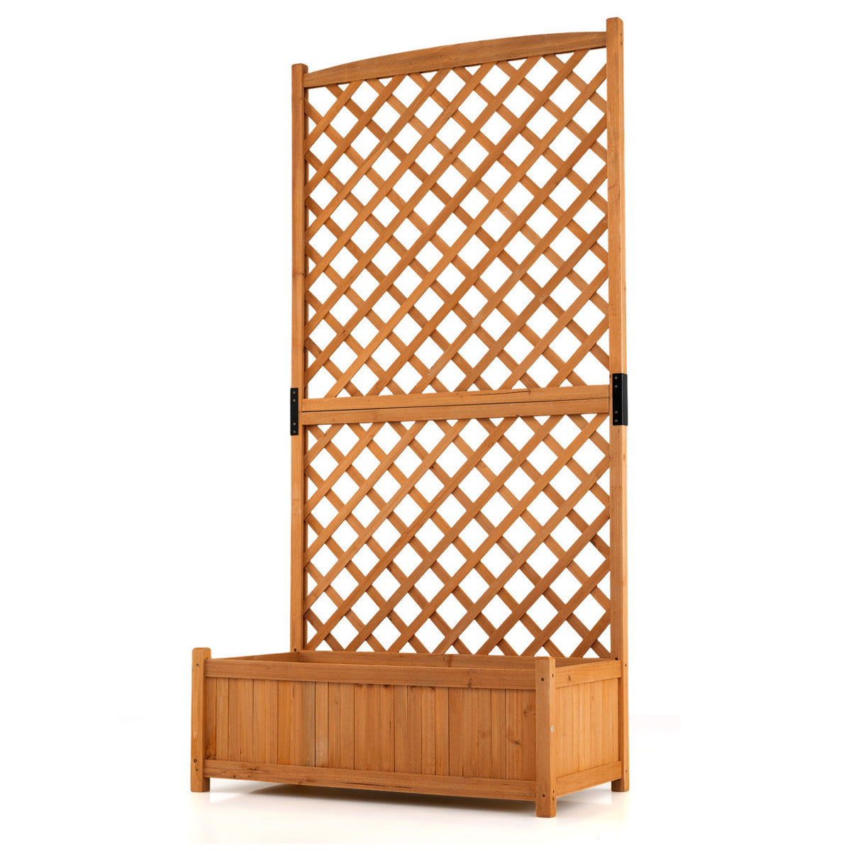 Raised Garden Planter with Trellis 36 x 18 x 71 Inch, Orange