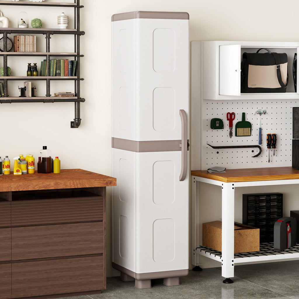 Kitchen Pantry with 4 Adjustable Shelves, Beige