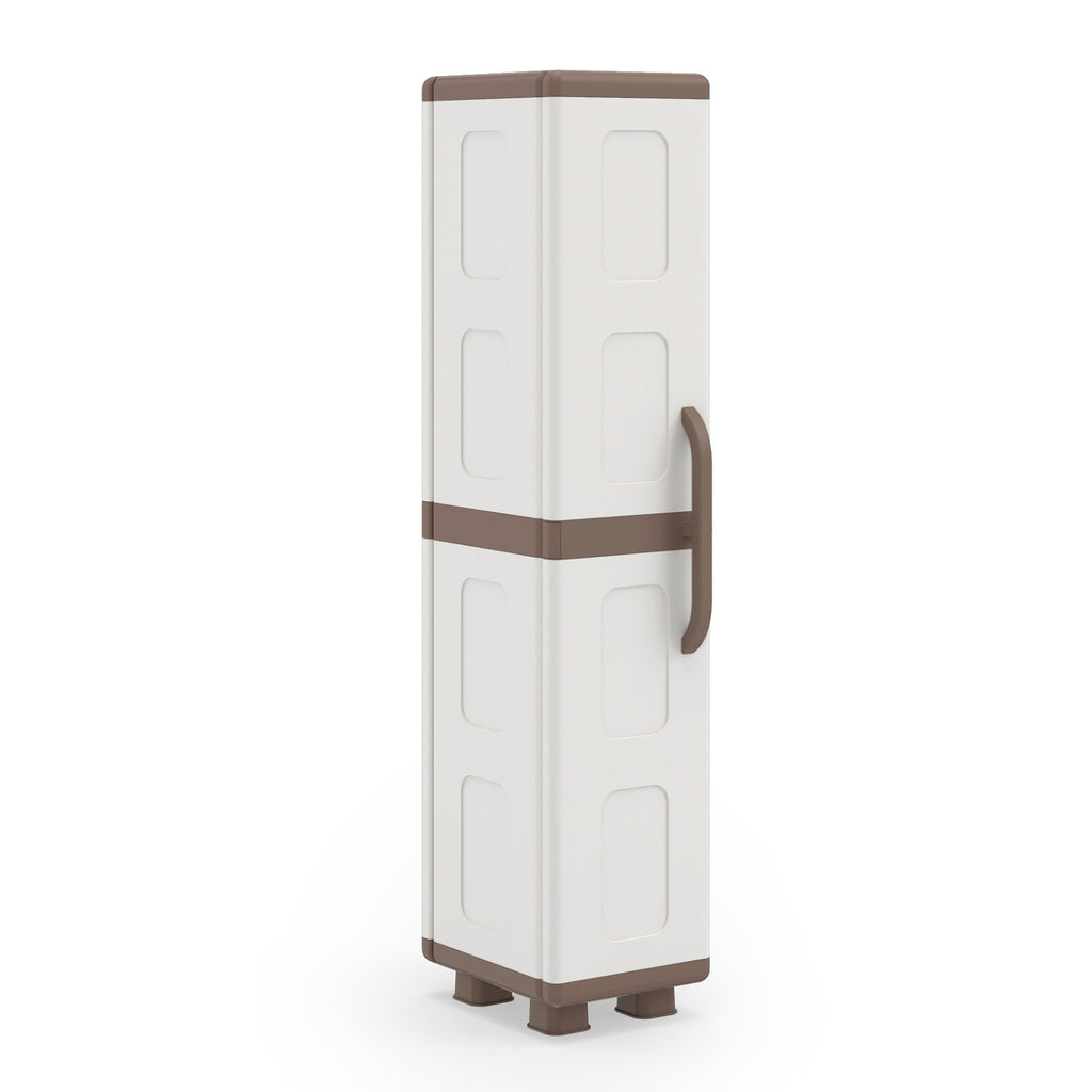 Plastic Kitchen Pantry with 4 Adjustable Shelves - Beige