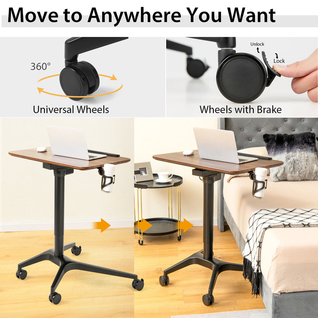 Pneumatic Standing Desk 29"-42" Adjustable - Brown