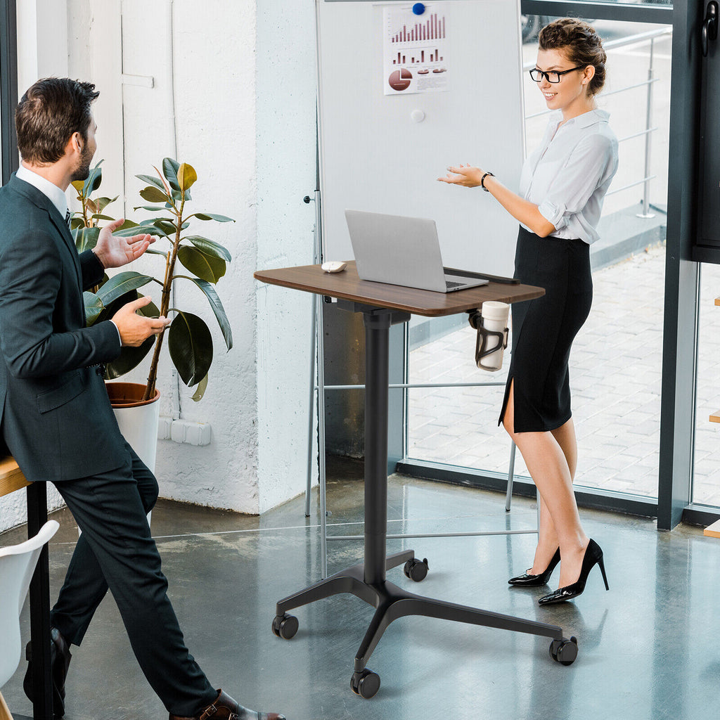 Pneumatic Standing Desk 29"-42" Adjustable - Brown