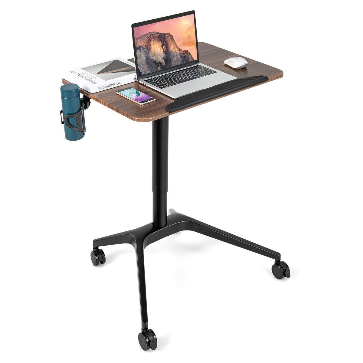 Pneumatic Standing Desk 29"-42" Adjustable - Brown
