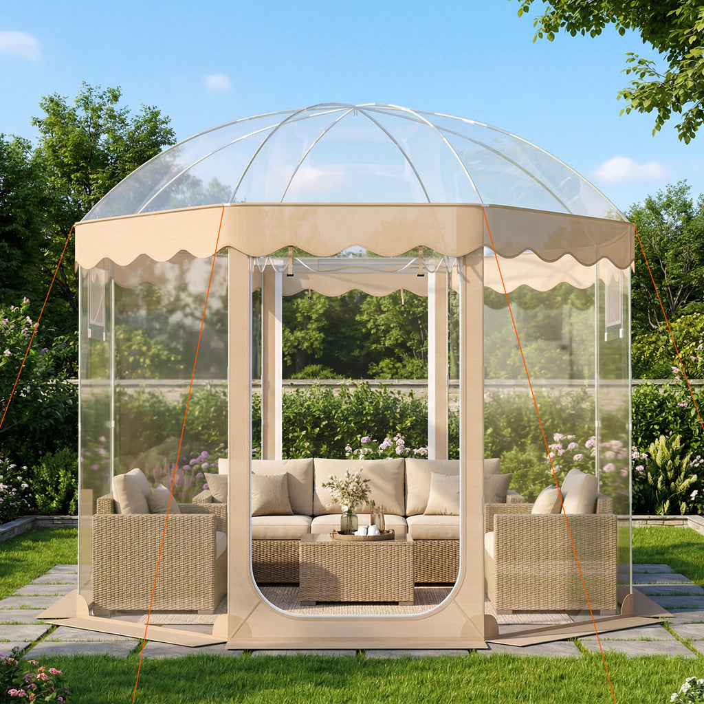 Pop Up Bubble Tent 10x10 FT for 8-10 People Weatherproof Pod with