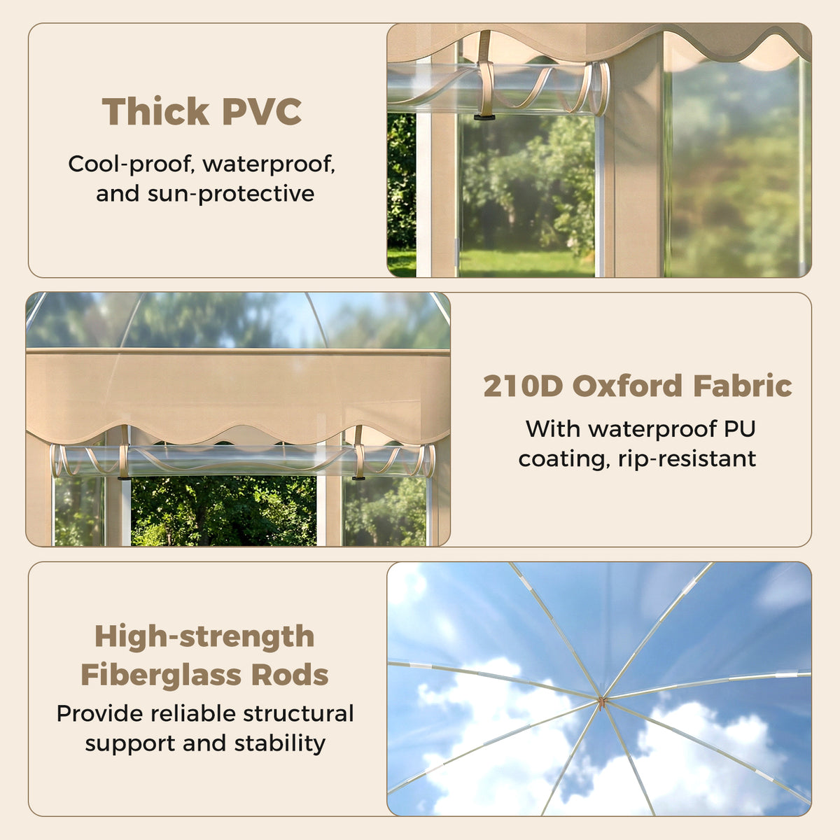 Pop Up Bubble Tent 10x10 FT for 8-10 People Weatherproof Pod with