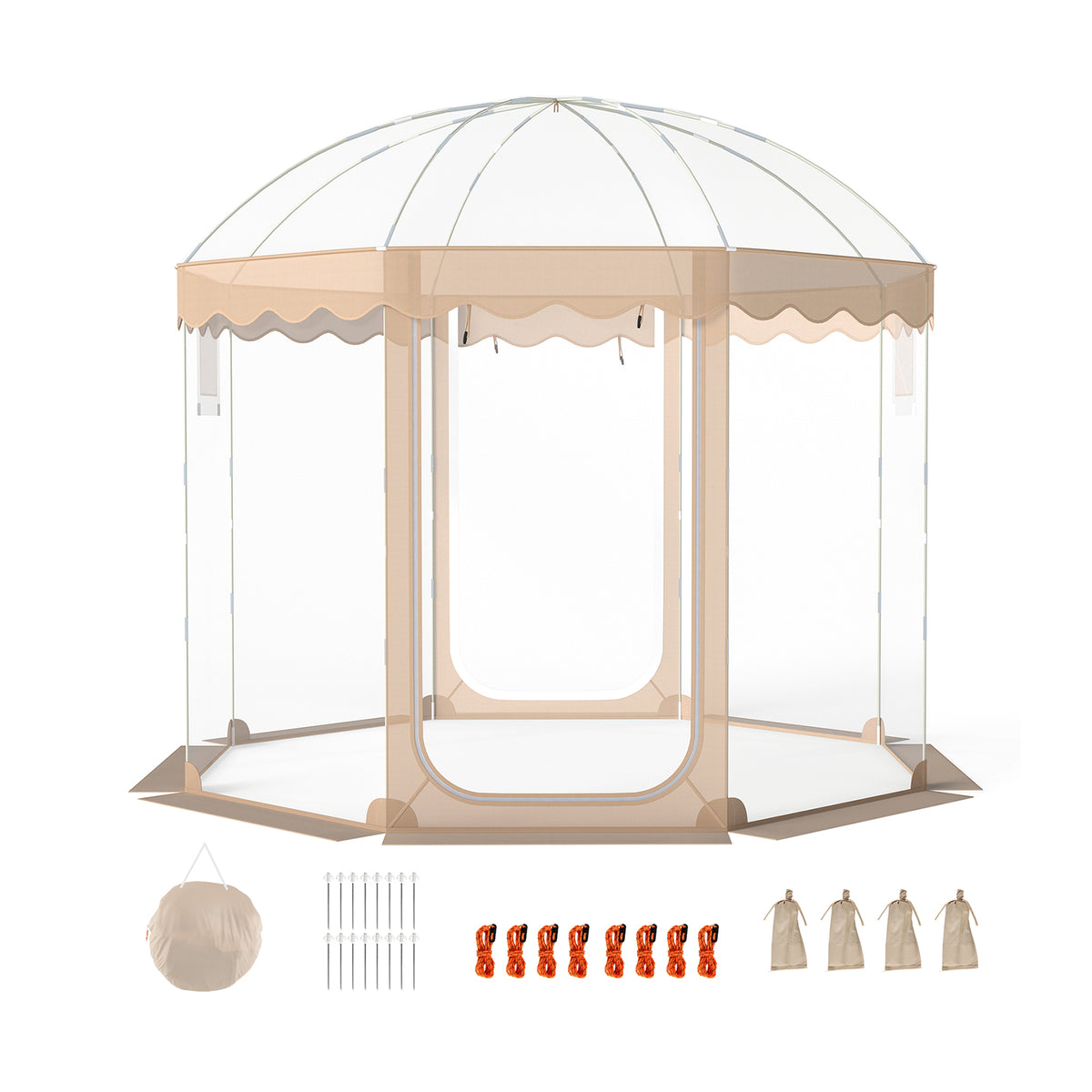 Pop Up Bubble Tent 10x10 FT for 8-10 People Weatherproof Pod with