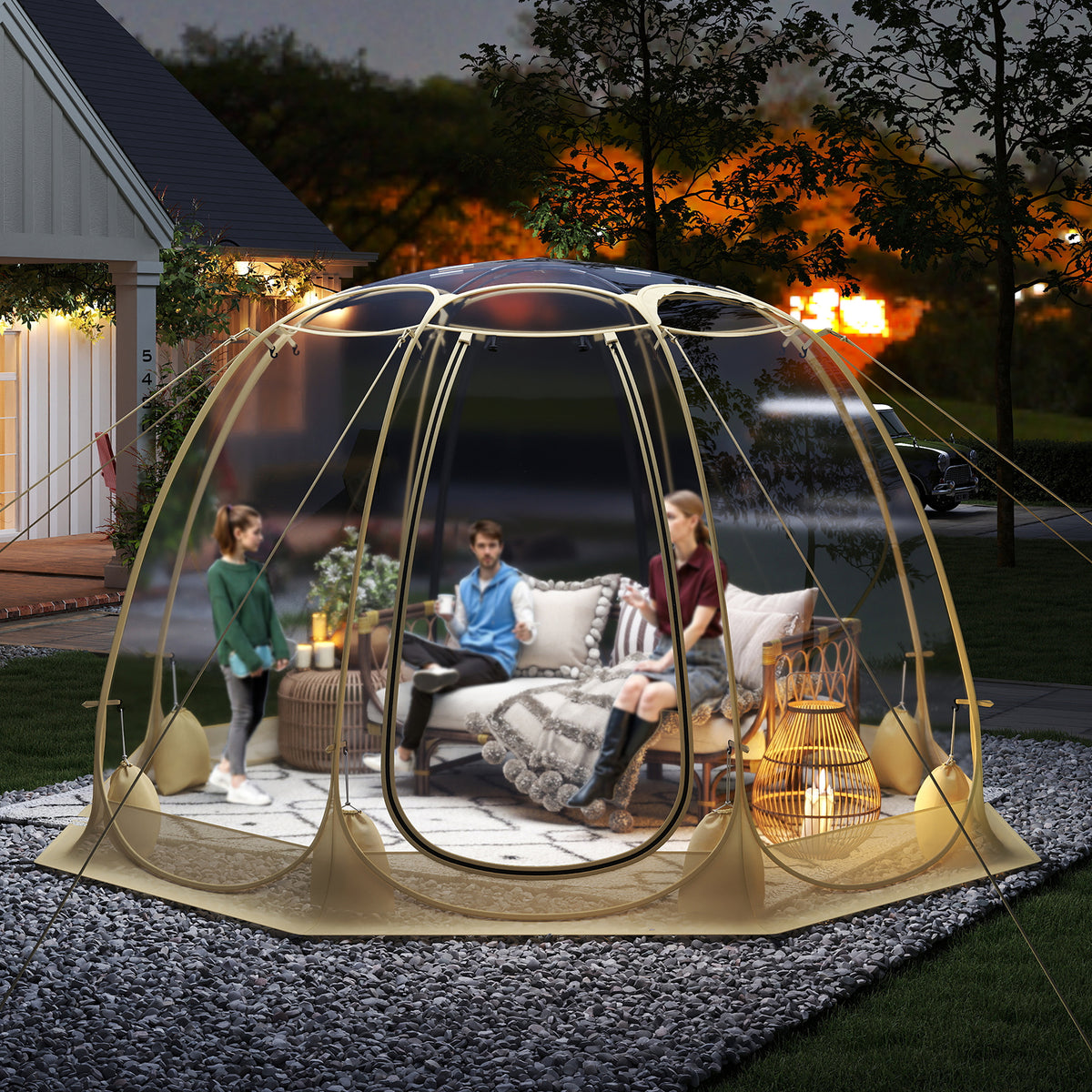 Pop Up Bubble Tent 540° Transparent PVC Igloo 9.5 x FT Instant Setup