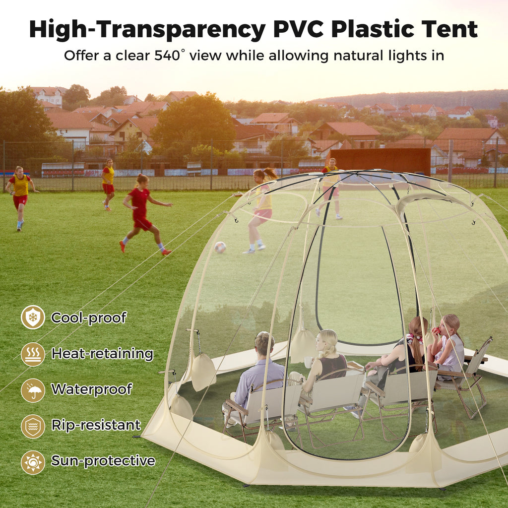 Pop Up Bubble Tent 540° Transparent PVC Igloo 9.5 x FT Instant Setup