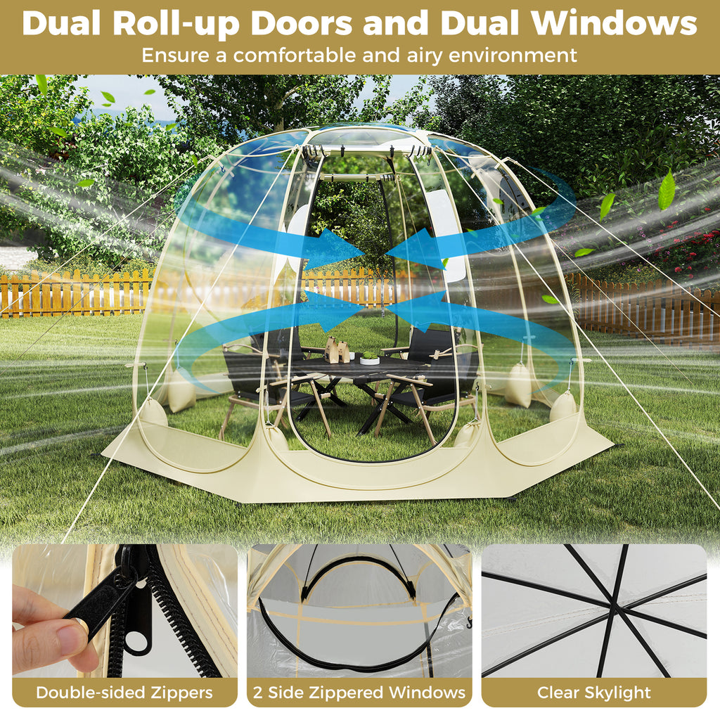 Pop Up Bubble Tent 540° Transparent PVC Igloo 9.5 x FT Instant Setup