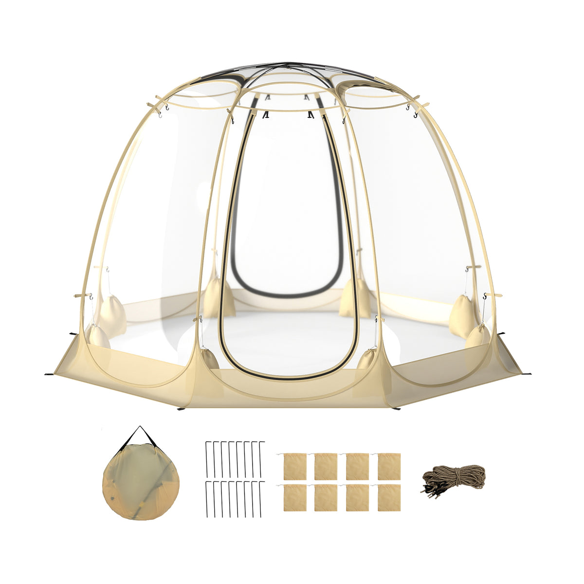 Pop Up Bubble Tent 10x10 FT for 8-10 People Weatherproof Pod with