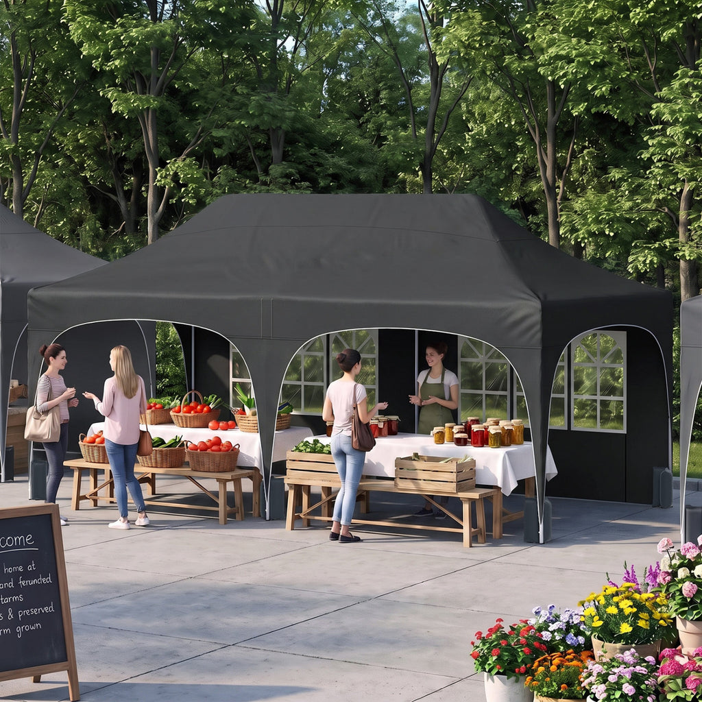 Pop Up Canopy Tent with 6 Removable Sidewalls for Patio