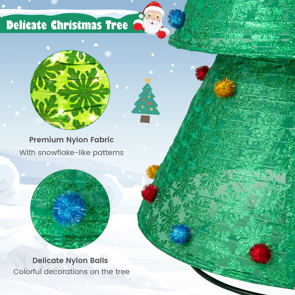 Pop-Up Christmas Tree with 200 Warm White LED Lights Indoor Outdoor Decor