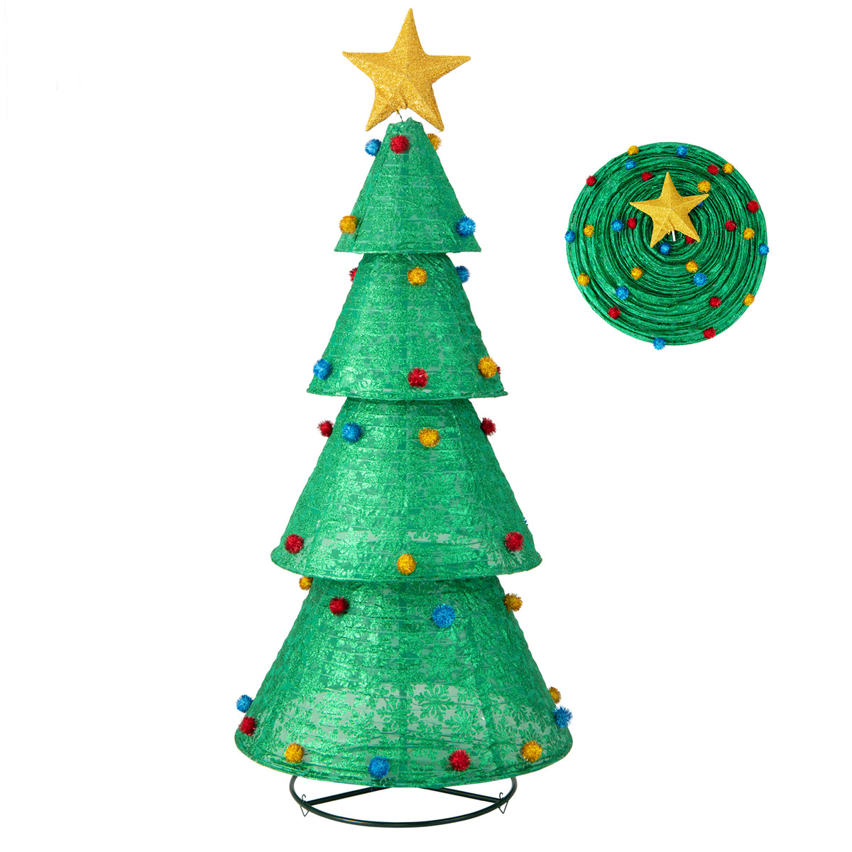 Pop-Up Christmas Tree with 200 Warm White LED Lights Indoor Outdoor Decor