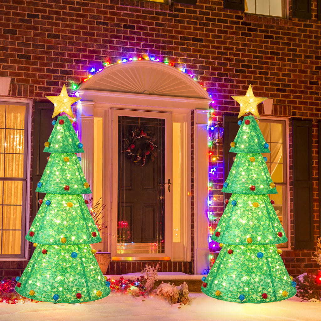Pop-Up Christmas Tree with 200 Warm White LED Lights Indoor Outdoor Decor