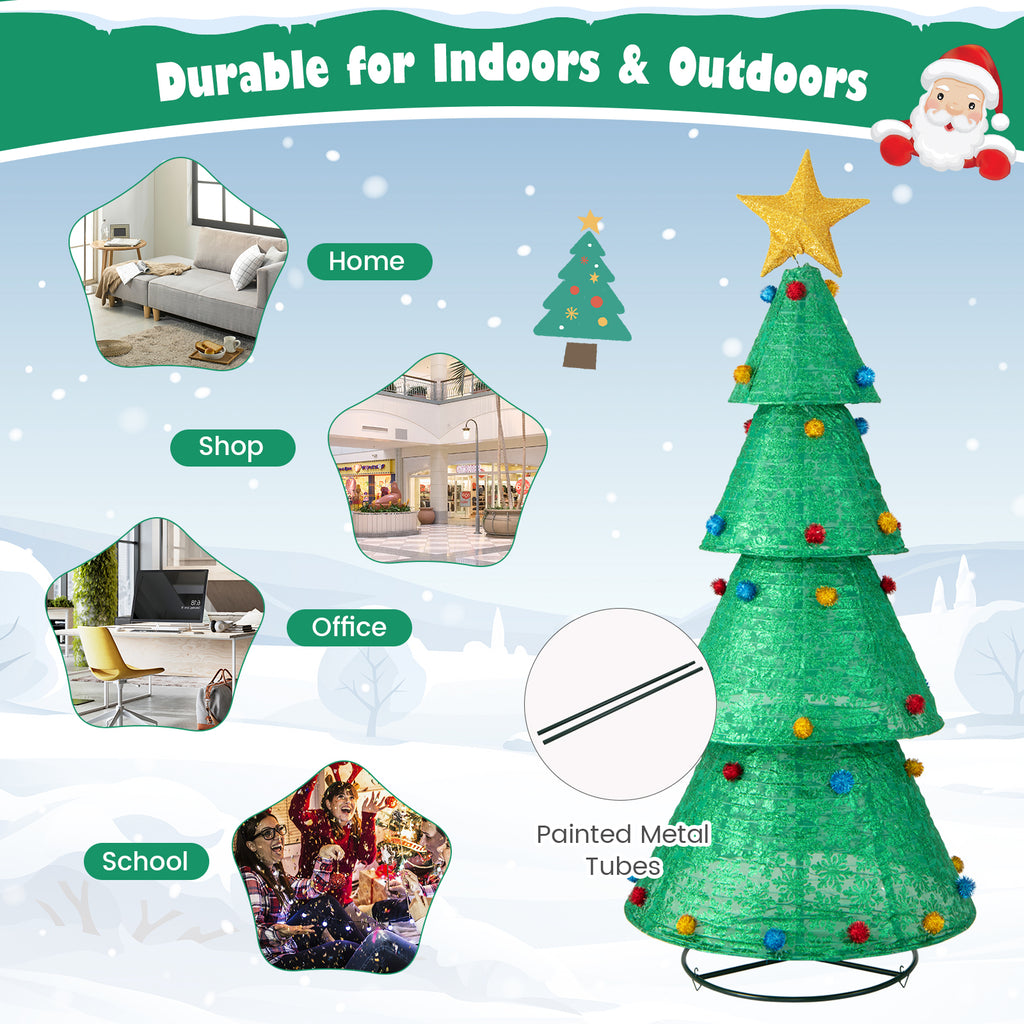 Pop-Up Christmas Tree with 200 Warm White LED Lights Indoor Outdoor Decor