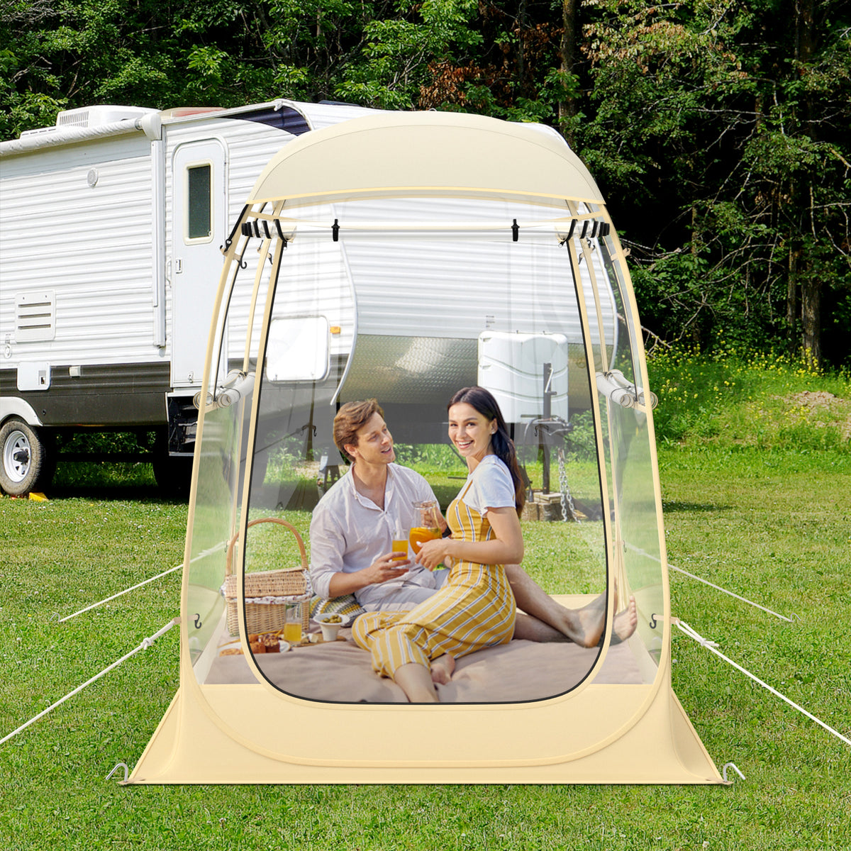 Instant Pop up Sports Tent with Carrying Bag and Floor Mat for