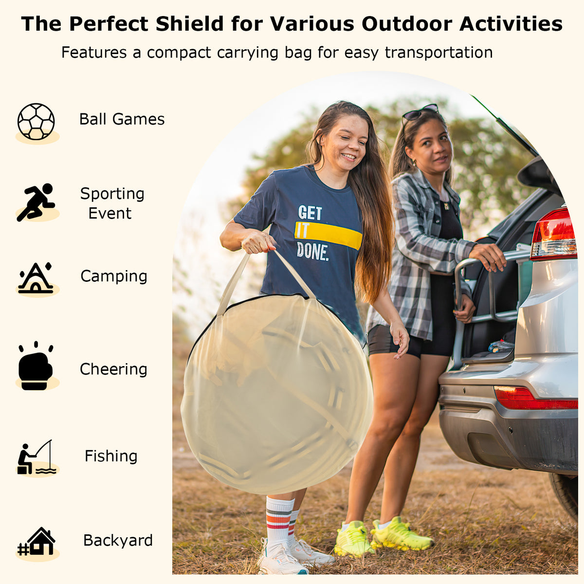 Instant Pop Up Sports Tent with Floor Mat - Size S