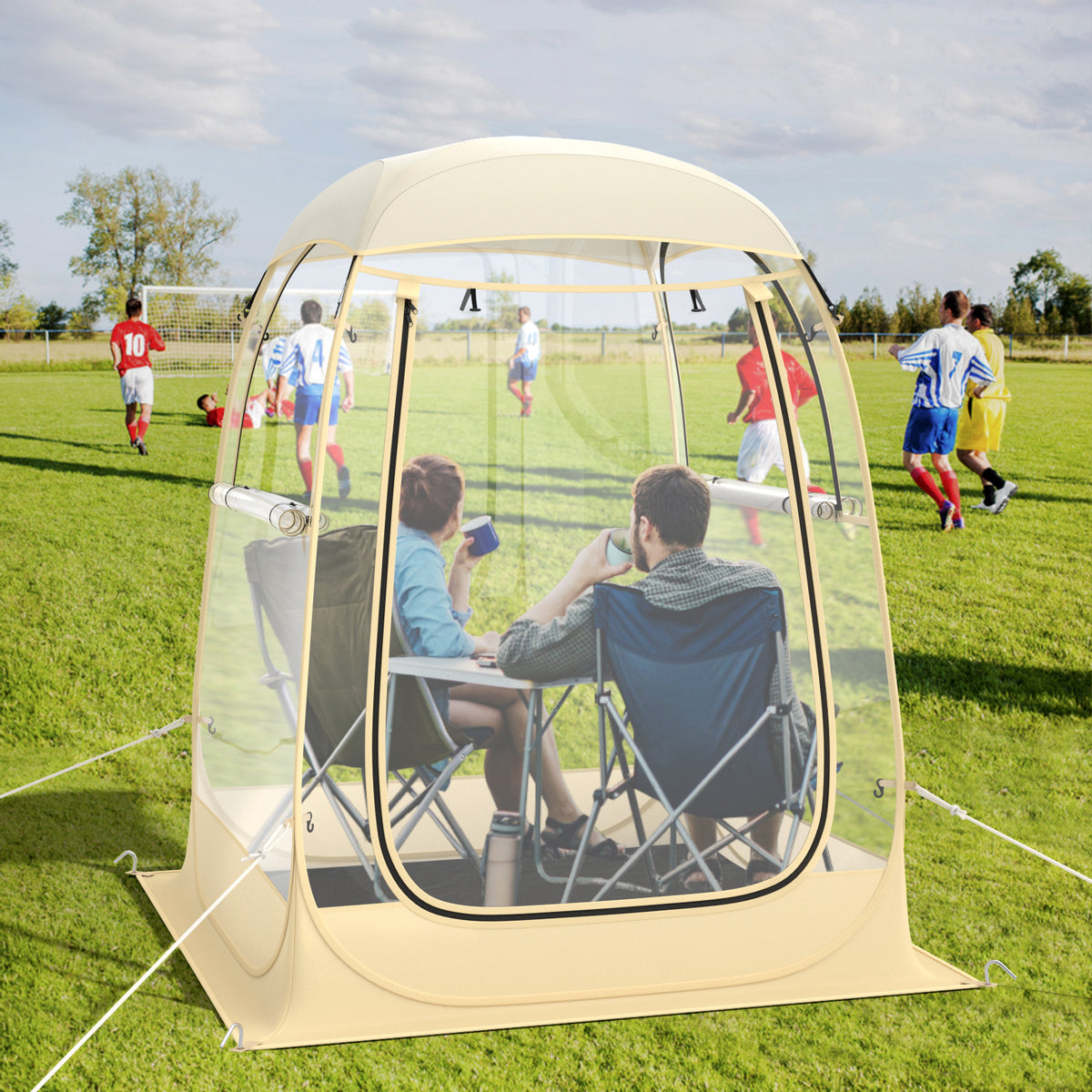 Instant Pop up Sports Tent with Carrying Bag and Floor Mat for