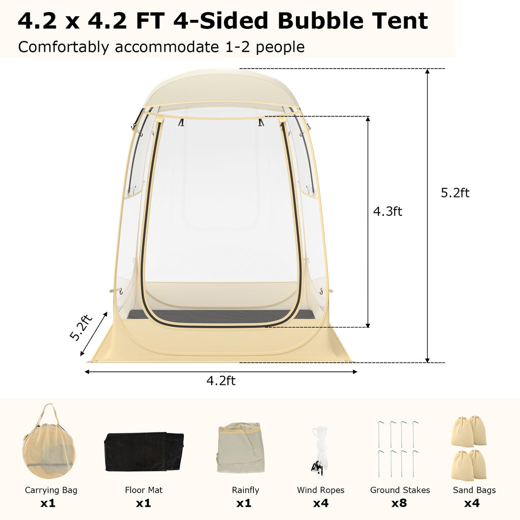 Instant Pop Up Sports Tent with Floor Mat - Size S