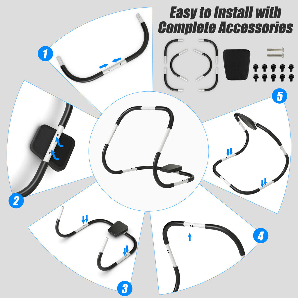 Portable AB Trainer with Big Headrest, White - Office & Home Gym Equipment