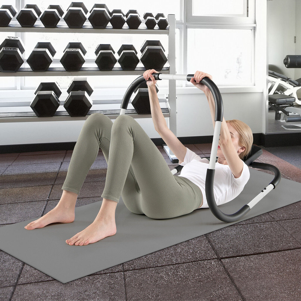 Portable AB Trainer with Big Headrest, White - Office & Home Gym Equipment