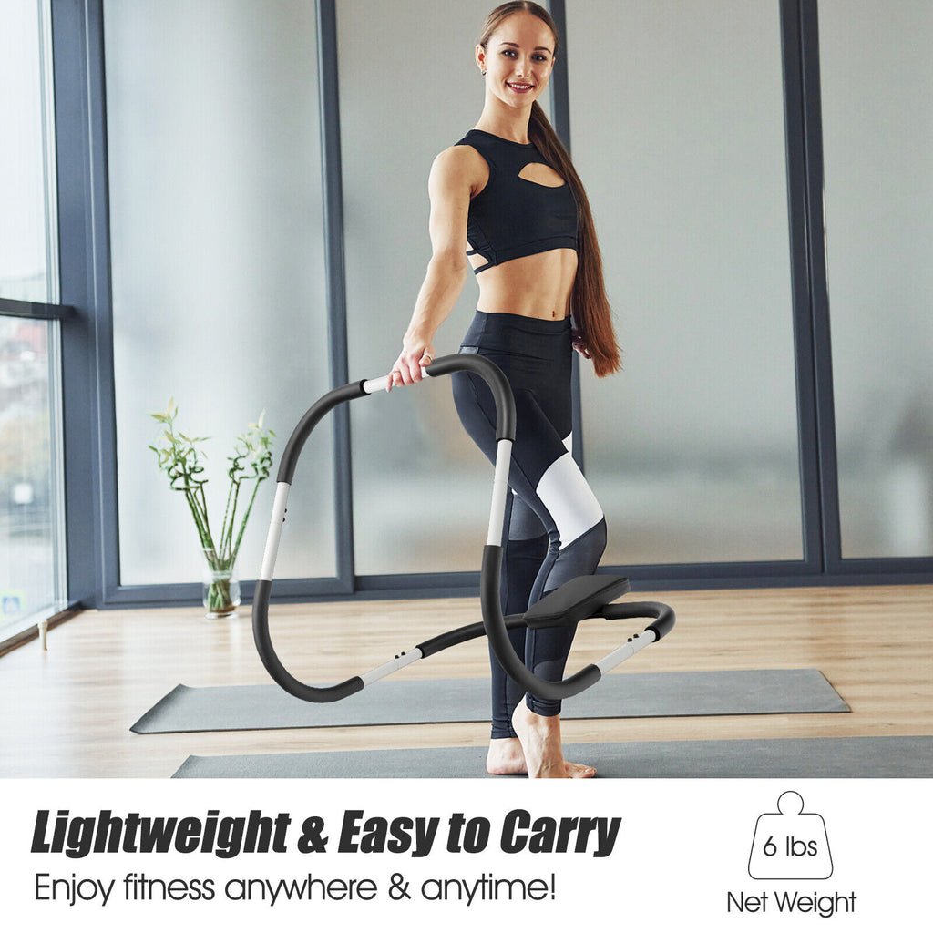 Portable AB Trainer with Big Headrest, White - Office & Home Gym Equipment