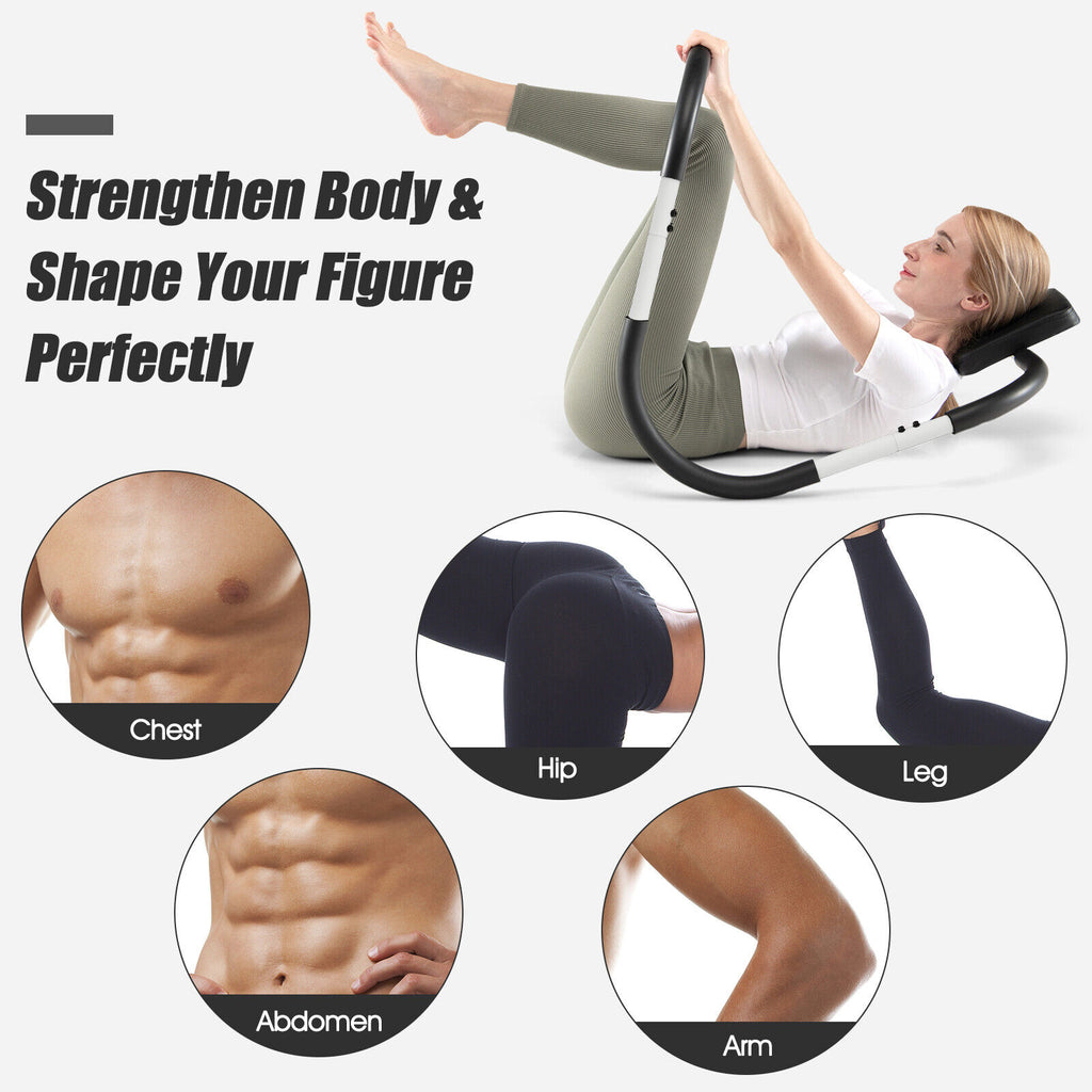 Portable AB Trainer with Big Headrest, White - Office & Home Gym Equipment