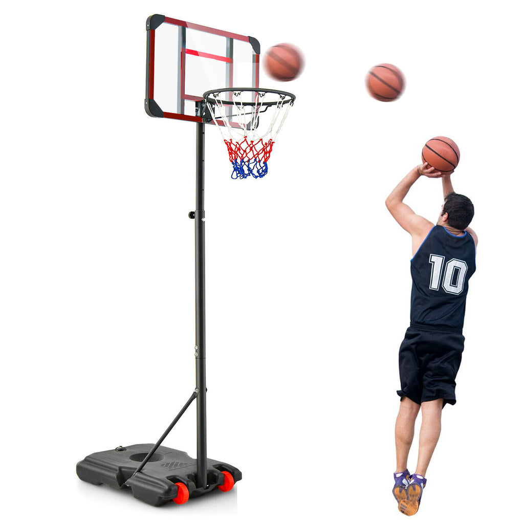 Adjustable Basketball Hoop Stand 5-6.8 Feet Height Portable Outdoor Sports Equipment
