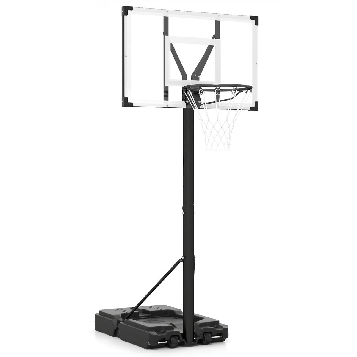 Portable Basketball Hoop with 4.43-10 Ft Adjustable Height and Fillable Base - Adult Edition
