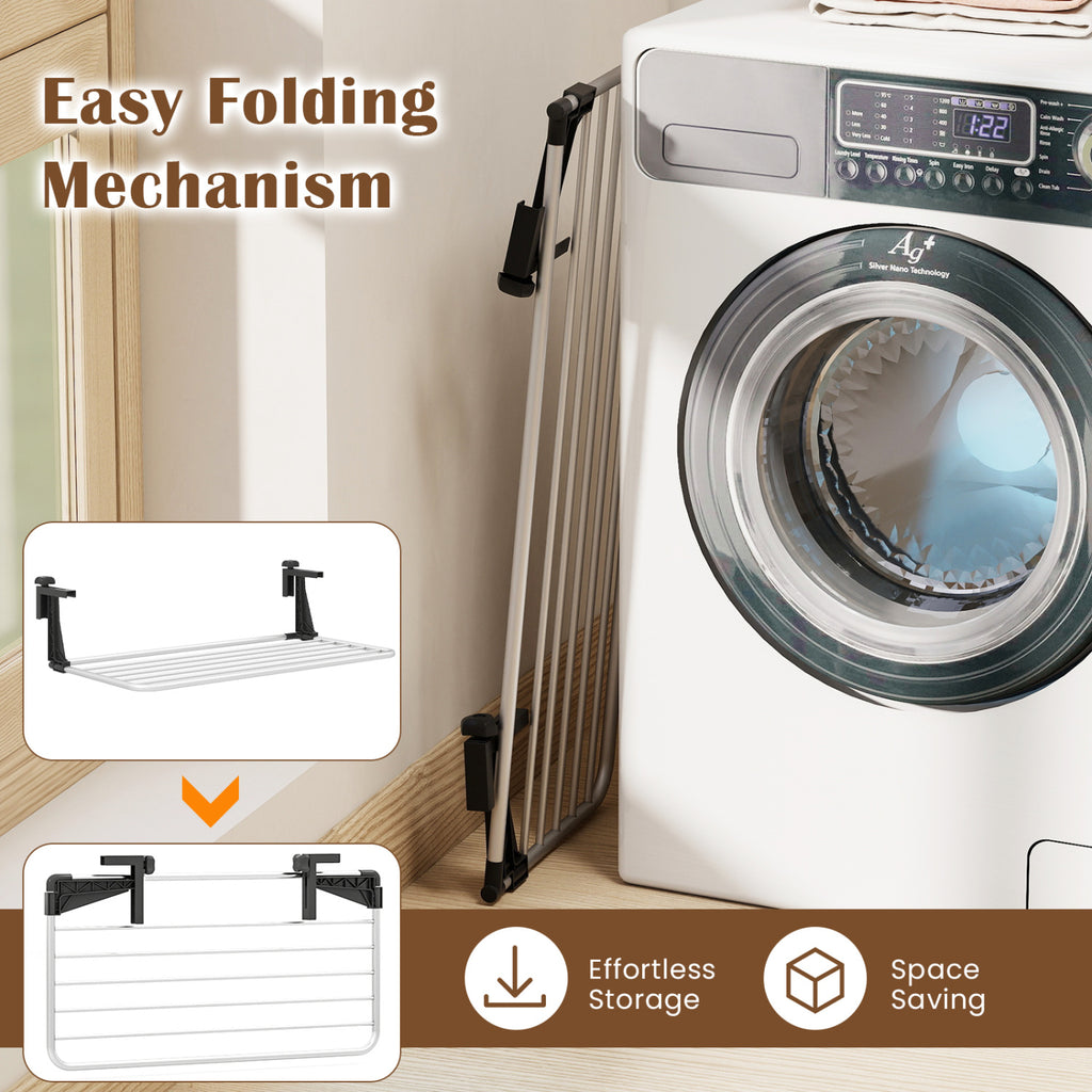 Portable Clothes Drying Rack 37 Inch - Aluminum Frame, Foldable