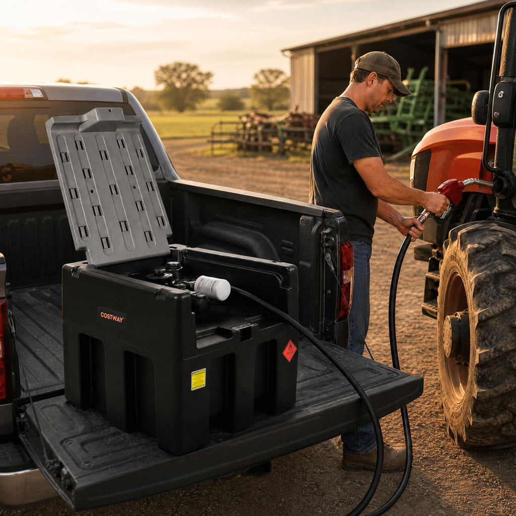 Portable Diesel Tank 53 Gallon with 13.2 GPM Flow Rate for