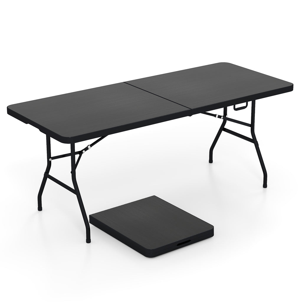 Portable Folding Camping Table, Rectangular, Black