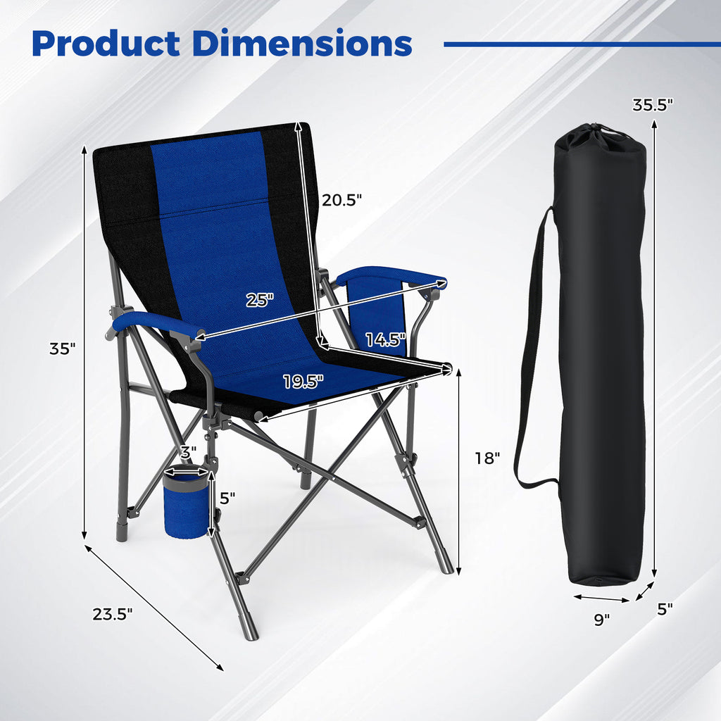 Portable Folding Oxford Cloth Camping Chair with Cup Holder and Side