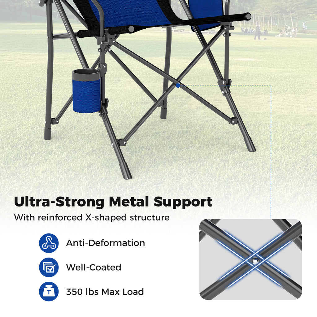 Portable Folding Oxford Cloth Camping Chair with Cup Holder and Side