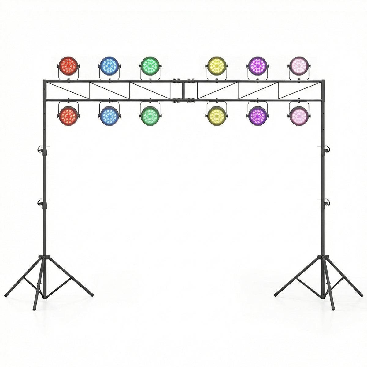 Adjustable DJ Light Stand with Folding Tripods - Portable Light Truss System