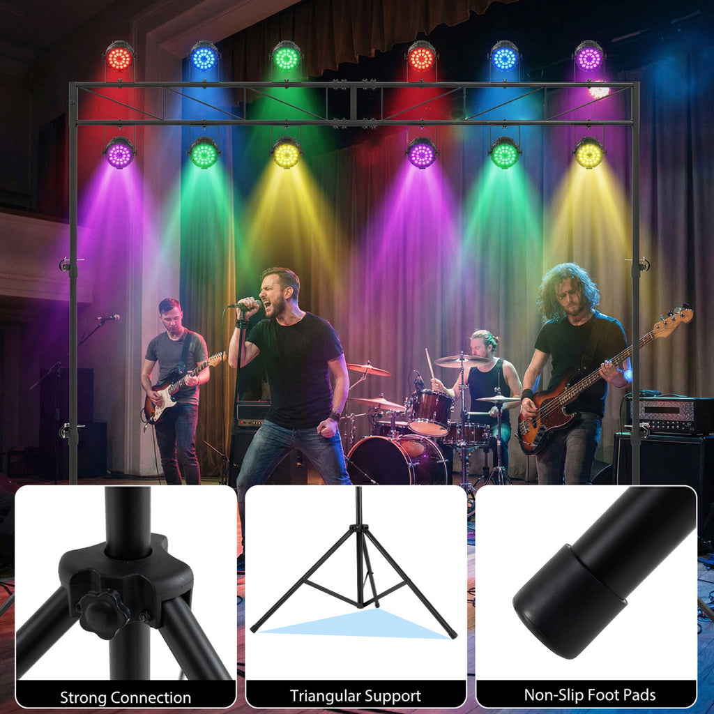 Adjustable DJ Light Stand with Folding Tripods - Portable Light Truss System