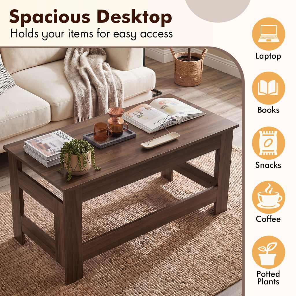 Portable Folding Table with Low Floor Design - Brown
