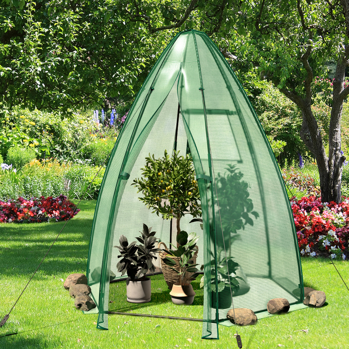 Mini Hexagonal Greenhouse 5.5ft - Portable Garden with PE Cover