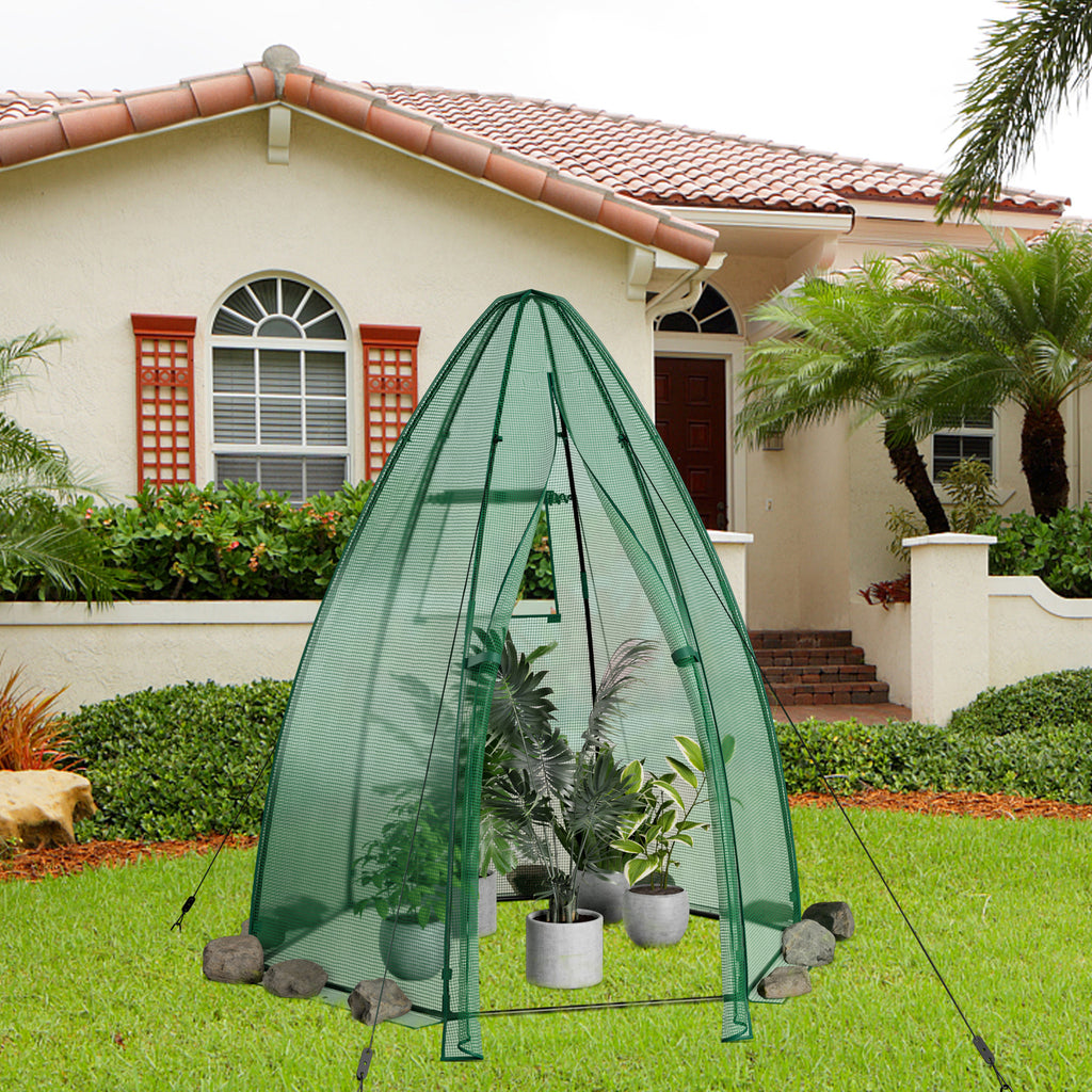Mini Hexagonal Greenhouse 5.5ft - Portable Garden with PE Cover