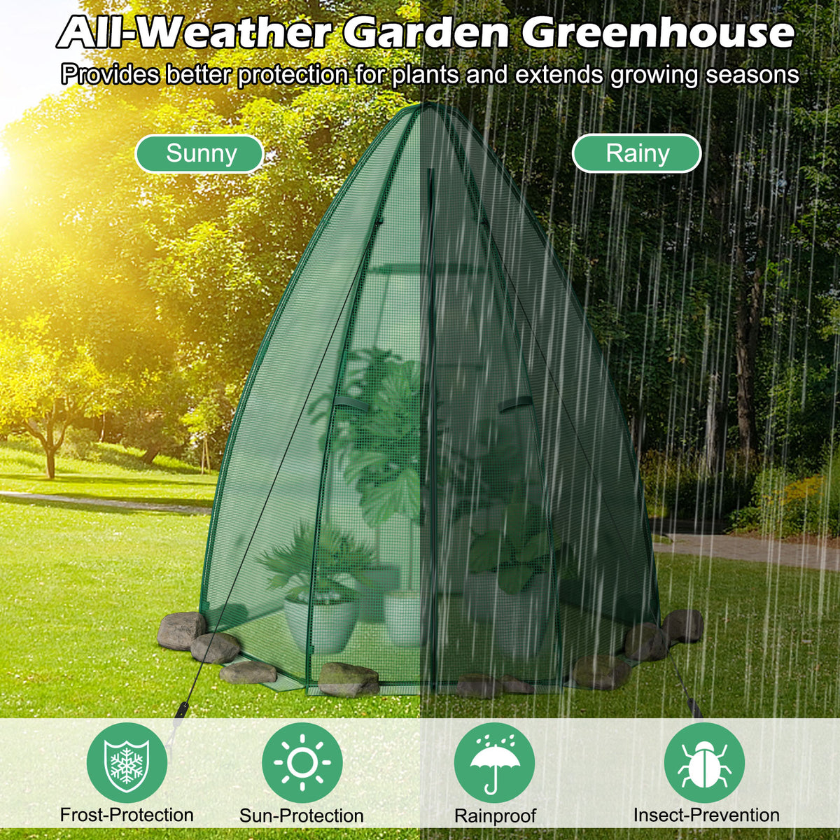 Mini Hexagonal Greenhouse 5.5ft - Portable Garden with PE Cover