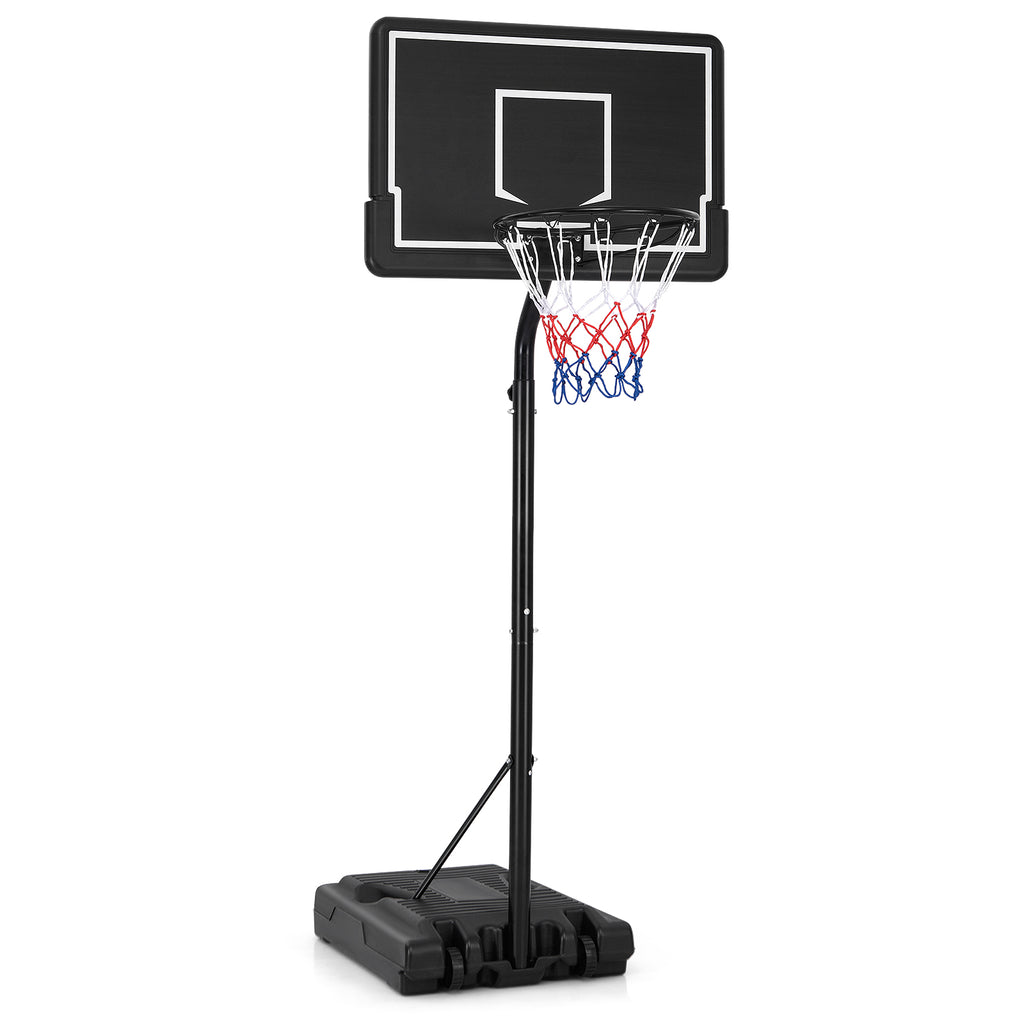 Portable Outdoor Basketball Hoop with Adjustable Height & Fillable Base