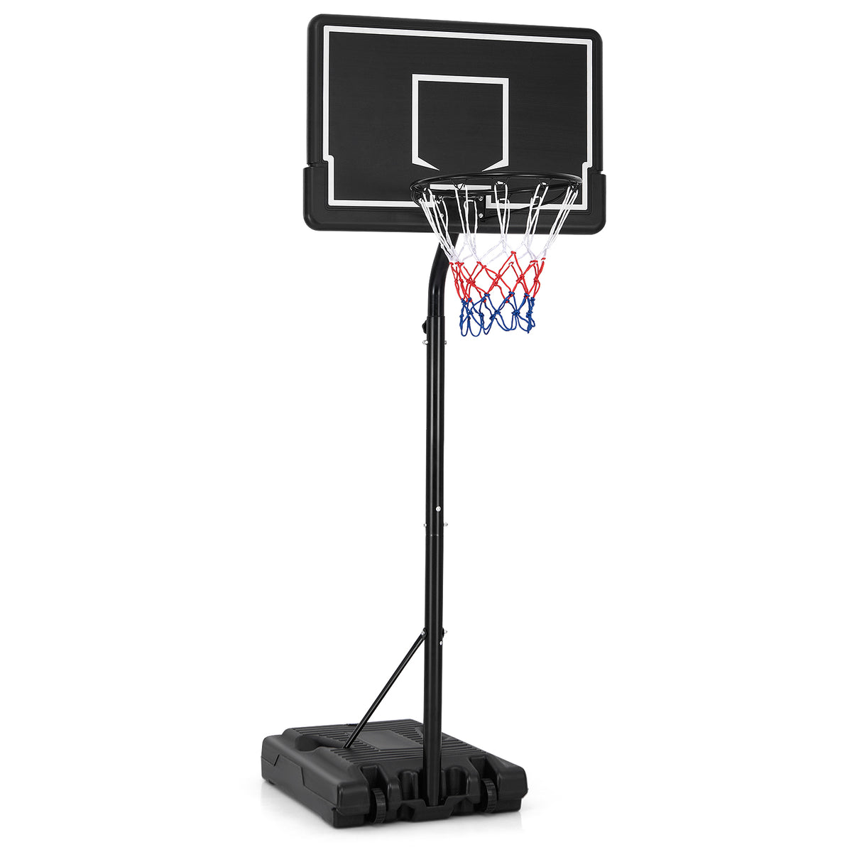 Portable Outdoor Basketball Hoop with Adjustable Height & Fillable Base