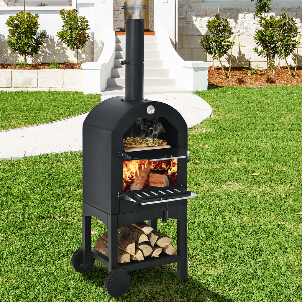 Portable Outdoor Pizza Oven with Stone and Waterproof Cover
