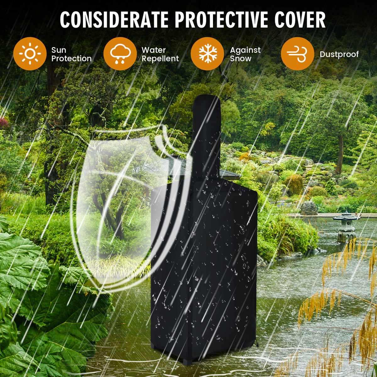 Portable Outdoor Pizza Oven with Stone and Waterproof Cover