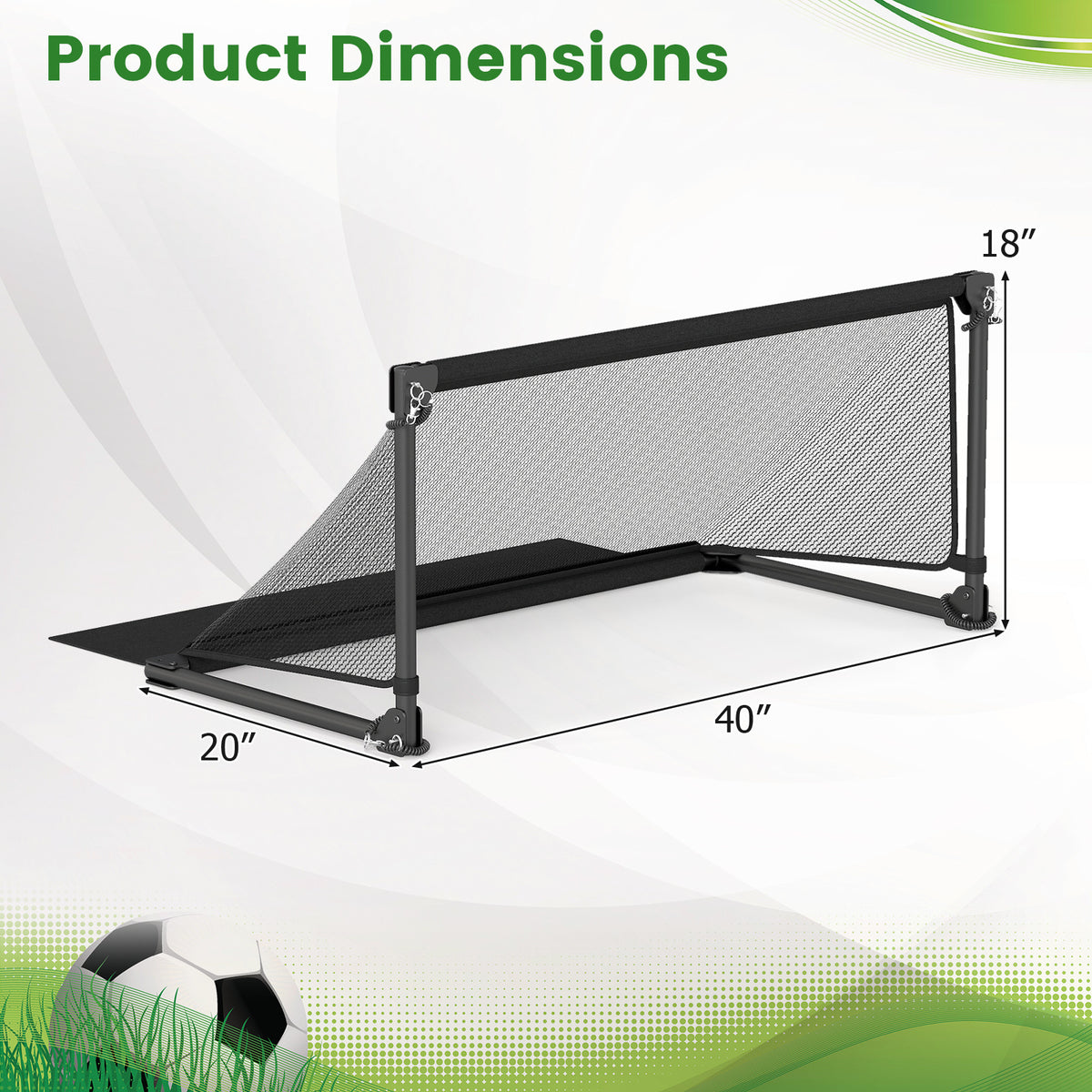 Toddler Soccer Net 3 Sizes Pop Up Portable with Metal Frame - S