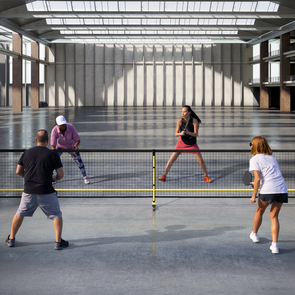 Pickleball Net with 6 Lockable Wheels - 22 Ft Portable with Carry Bag
