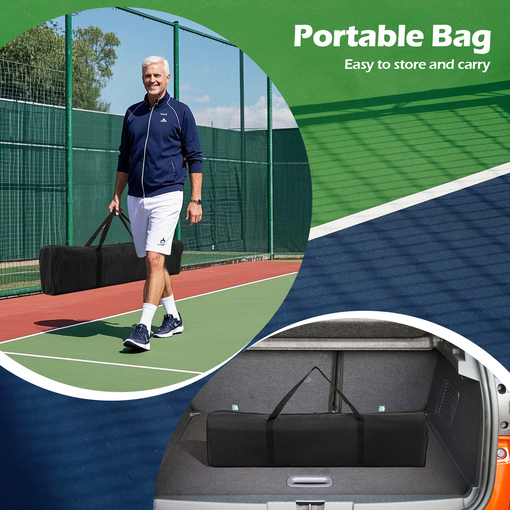 Pickleball Net with 6 Lockable Wheels - 22 Ft Portable with Carry Bag