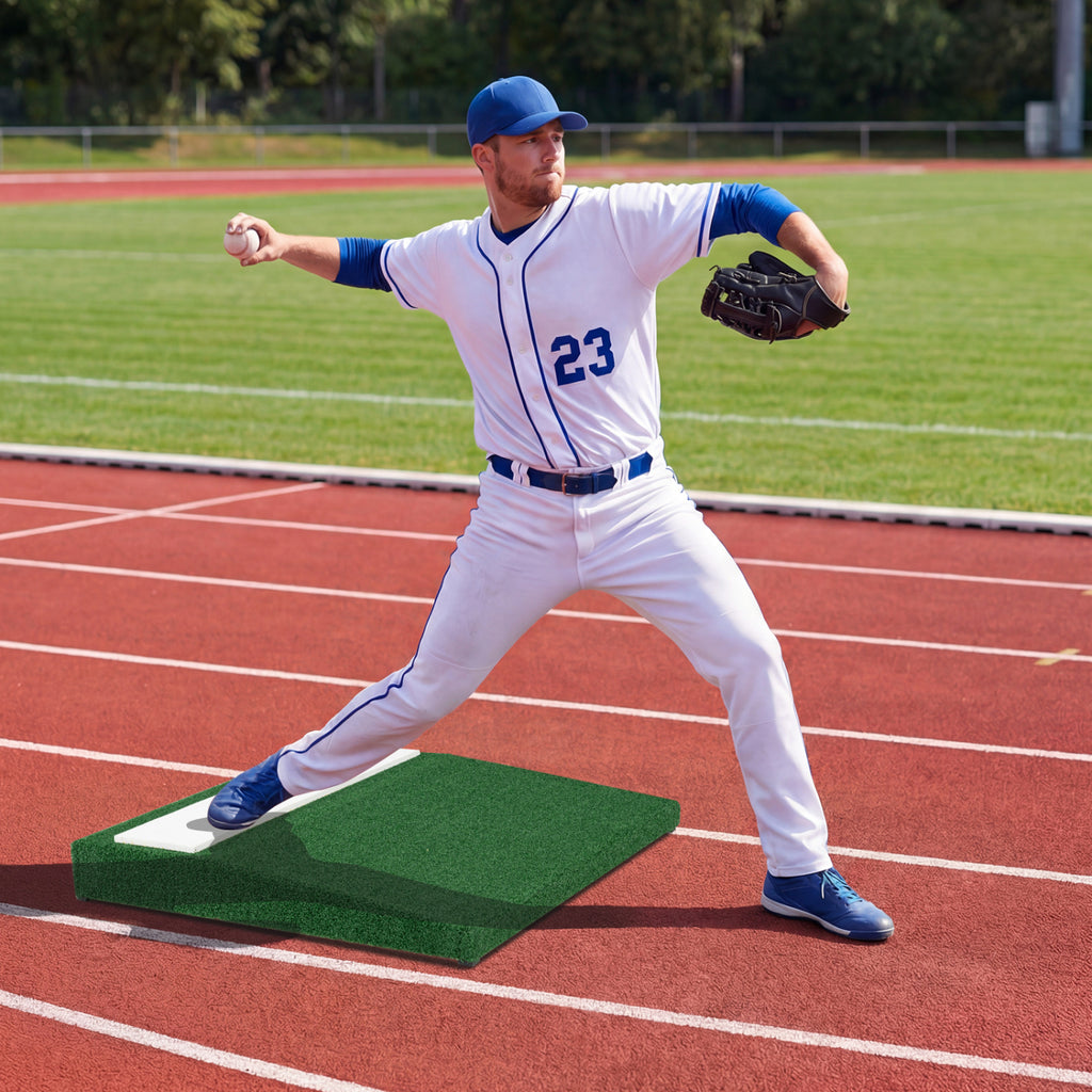 Portable Baseball Pitching Mound with EVA Landing Plate & Carry Handle