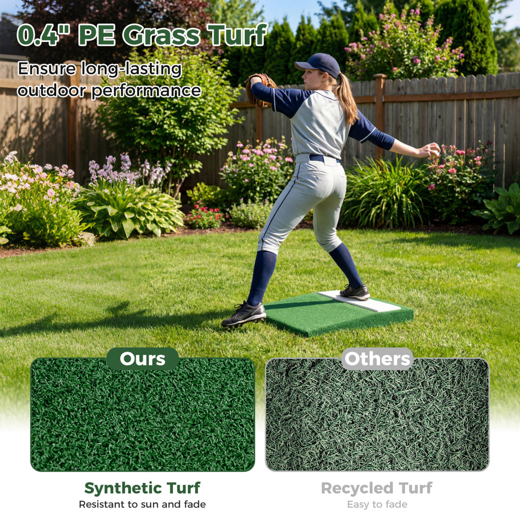 Portable Baseball Pitching Mound with EVA Landing Plate & Carry Handle